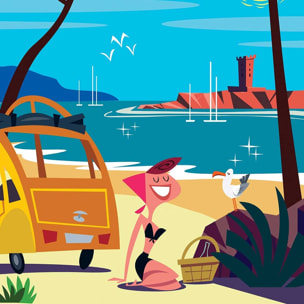 Poster de cap dramont Affiche + cadre en bois - Chêne