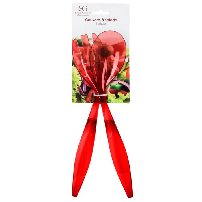 Couverts à salade "Square" rouge nacarat