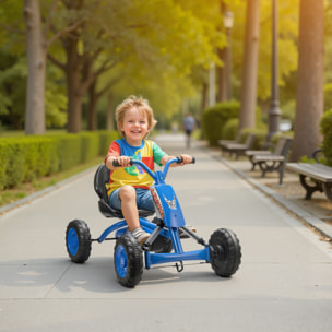 Kart Pedales, Go Kart con Ruedas PP, Marco de Acero, Carga 30 kg, para Niños y Niñas de 2-5 Años, Azul