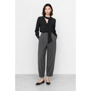 Kocca - Pantaloni sartoriali da donna a vita alta con pieghe Donna