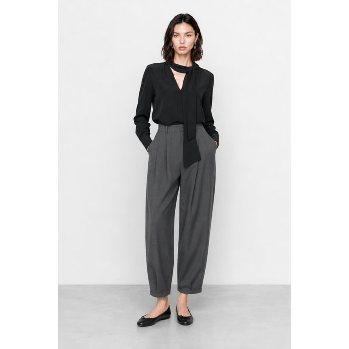 Kocca - Pantaloni sartoriali da donna a vita alta con pieghe Donna