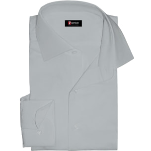 Camicia Uomo 1 Bottone Francese Slim Satin Unito Grigio