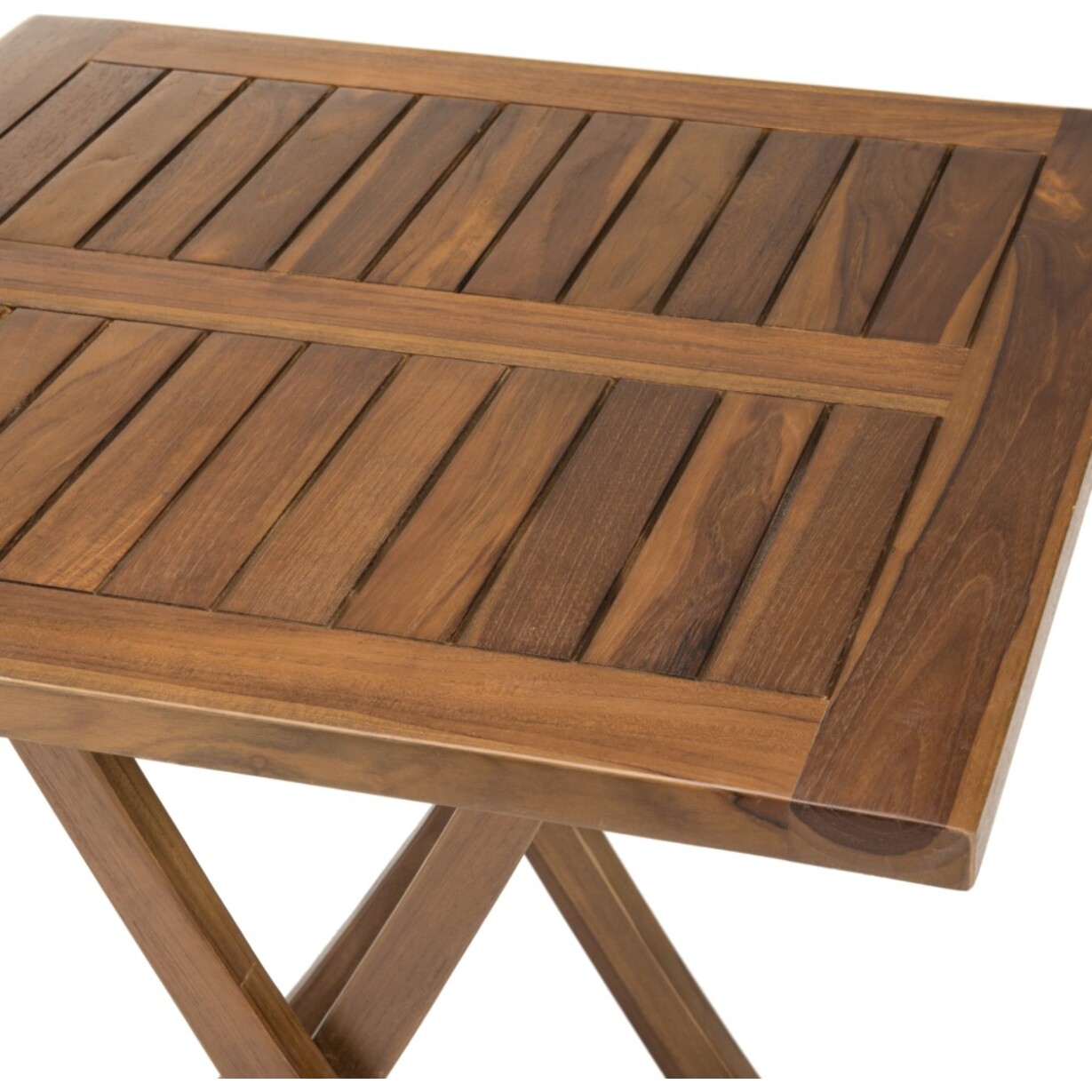 MAEVA - Table de jardin 2 personnes - carrée pliante 70x70cm en bois teck huilé