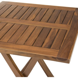 MAEVA - Table de jardin 2 personnes - carrée pliante 70x70cm en bois teck huilé