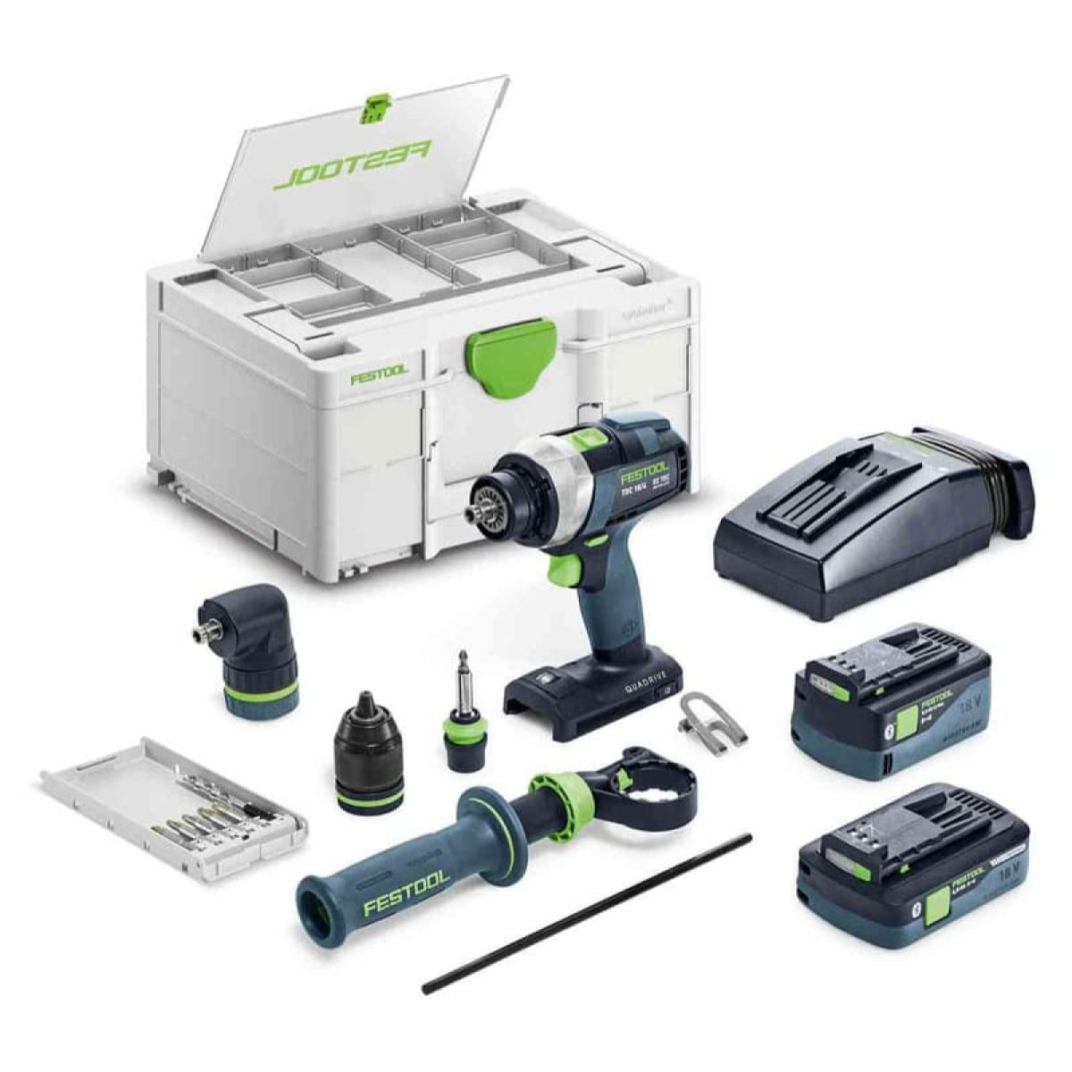 Perceuse visseuse 18V (1x4,0 + 1x5,0 Ah) QUADRIVE TDC 18/4 5,0/4,0 I-Set - FESTOOL 577612