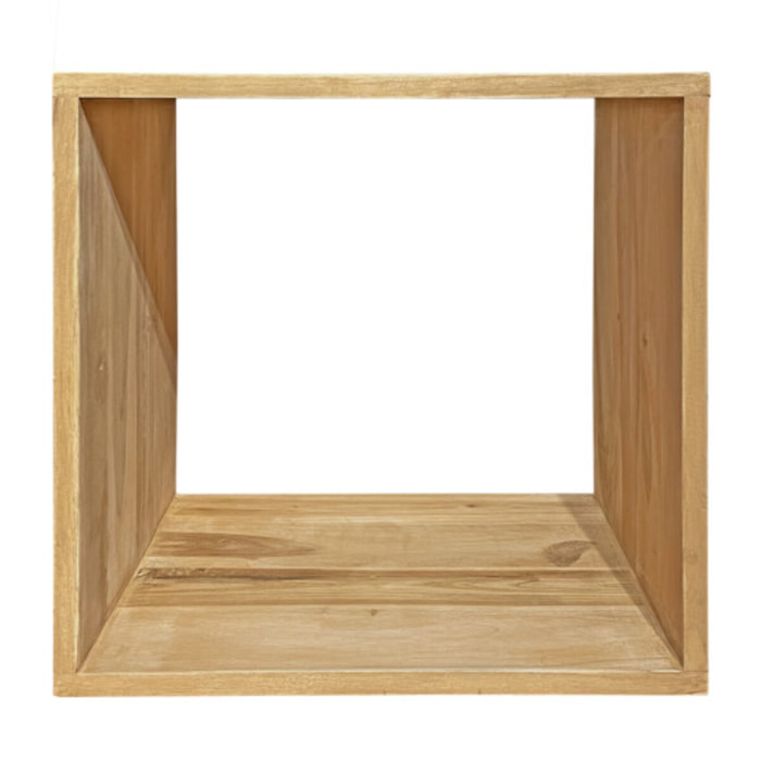 Etagère 1 case cube carrée 47 x 47 cm en bois de teck massif - ROMA