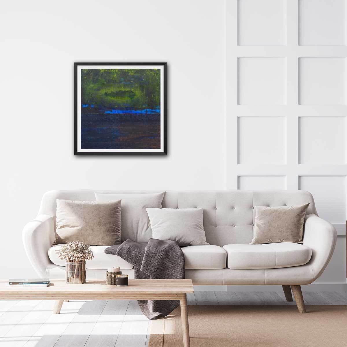 Affiche abstrait boreales bleues Affiche seule