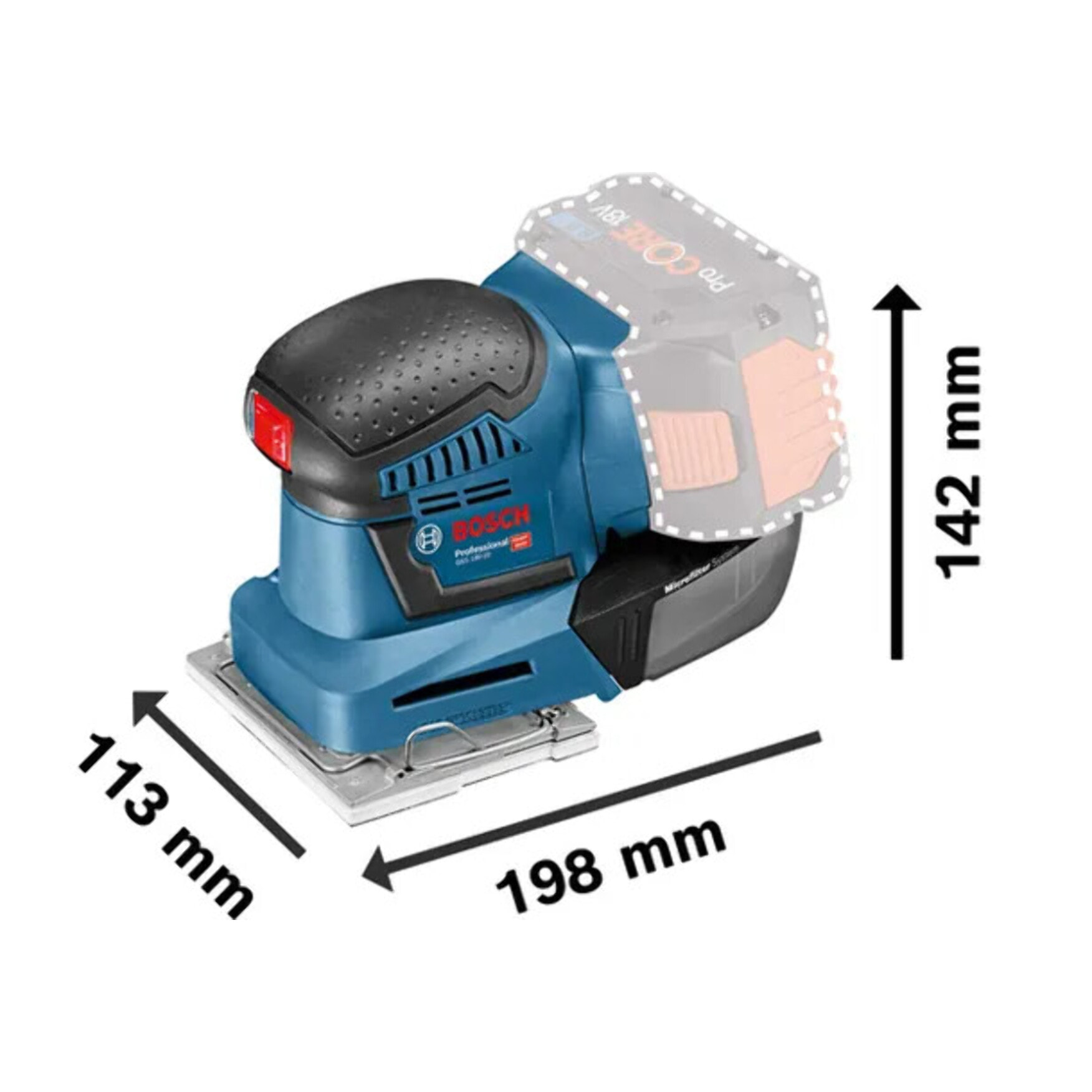 Ponceuse vibrante - BOSCH - GSS18 V-10 - Sans batterie, ni chargeur - accessoires - L-Boxx - 06019D0202