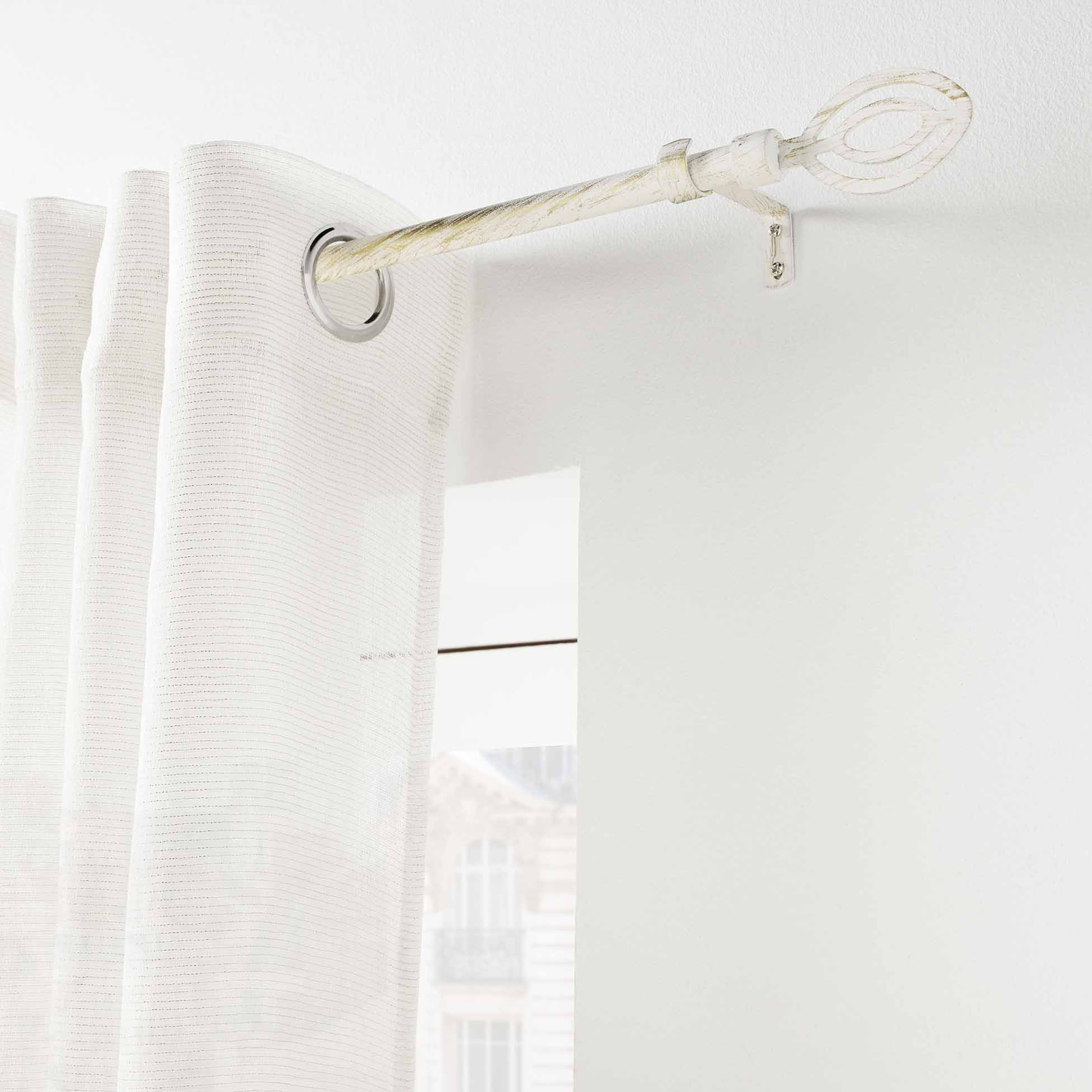 Kit de tringle extensible au style géométrique - Blanc