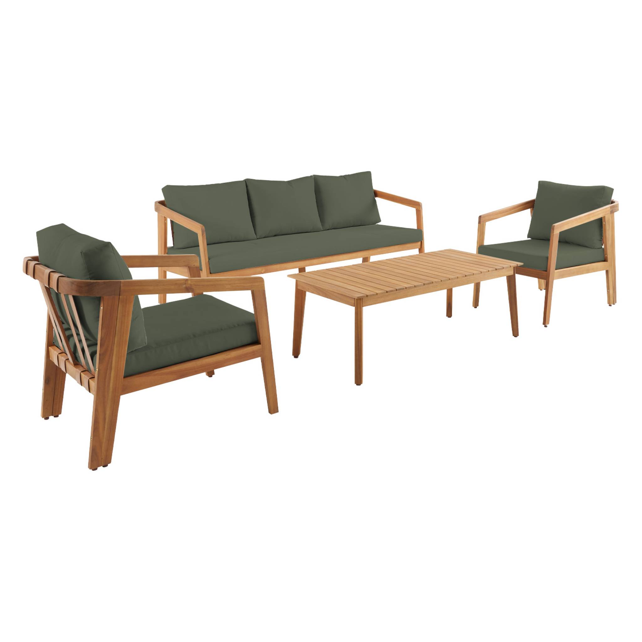Salon de jardin 5 places bois d'acacia LOBERIA 5 PLACES