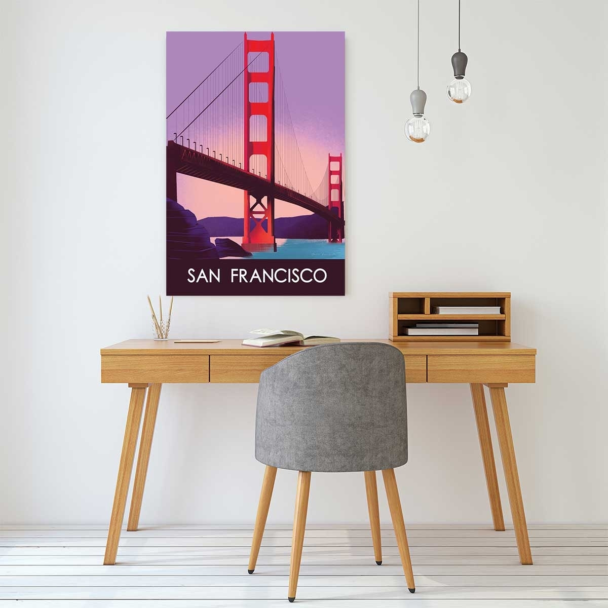 Tableau deco ville Le pont de San Francisco Tableau alu Dibond