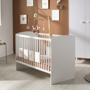 Chambre bébé 2 pièces Milann, Lit bébé 120x60 et Commode à langer