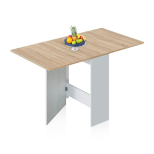 Mesa de comedor Nolix Blanco Artik (Blanco Mate) - Roble Canadian