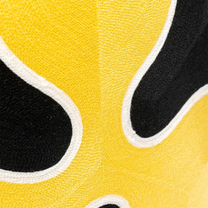 Coussin Icon fleur noir et jaune Kare Design