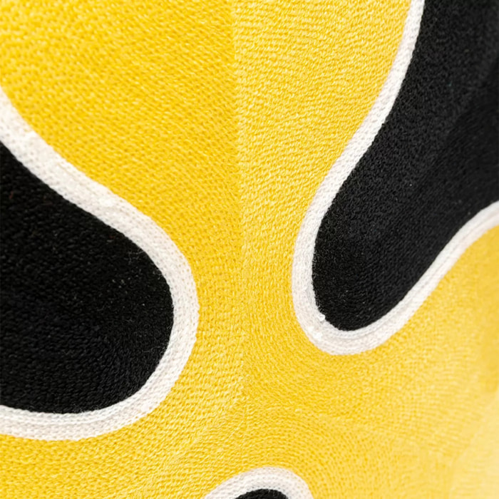 Coussin Icon fleur noir et jaune Kare Design