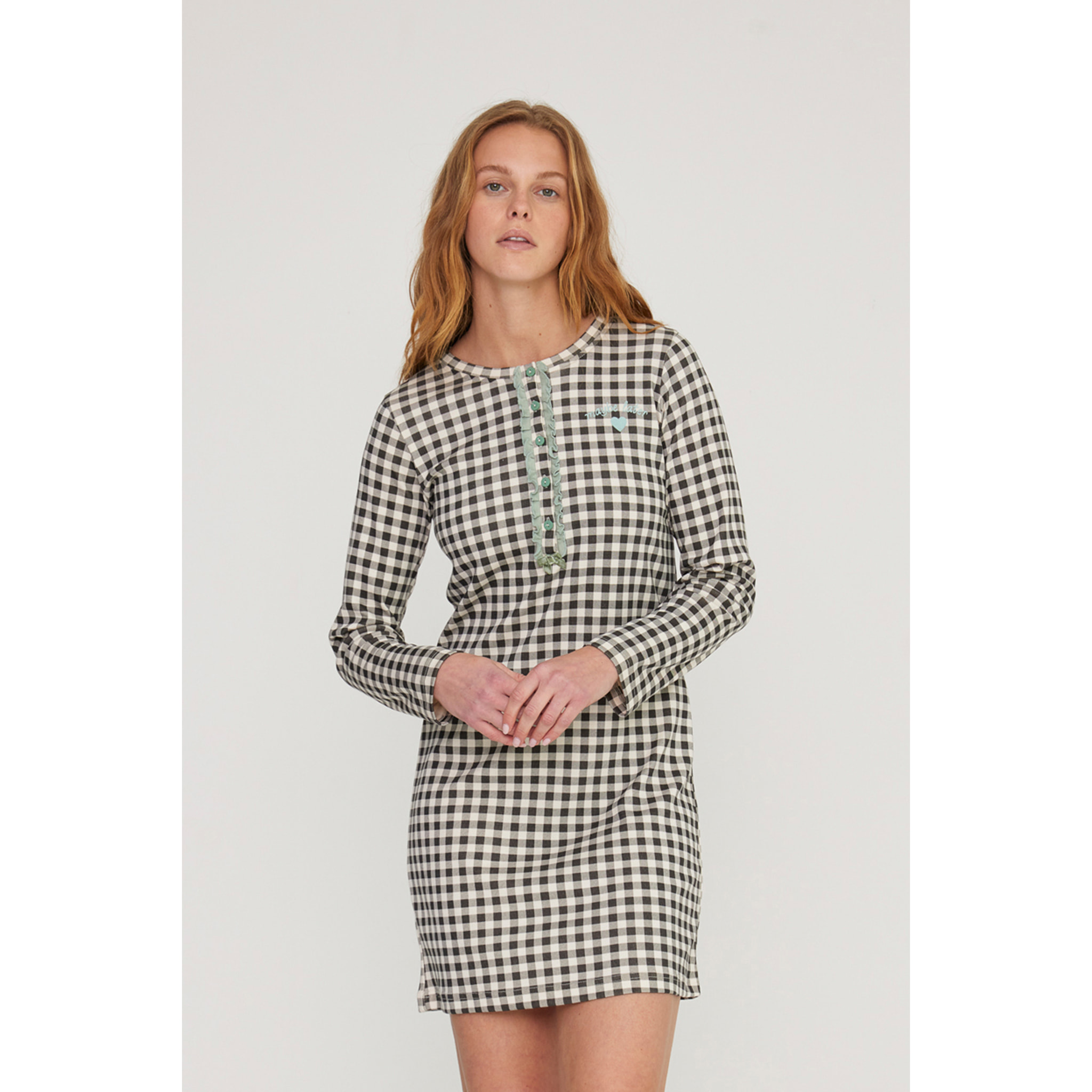 Camicia da notte donna maybe in caldo cotone con bottoni Noidinotte