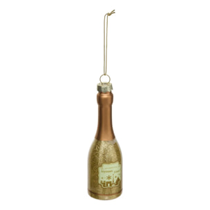 Suspension de sapin champignon en verre doré 12 cm