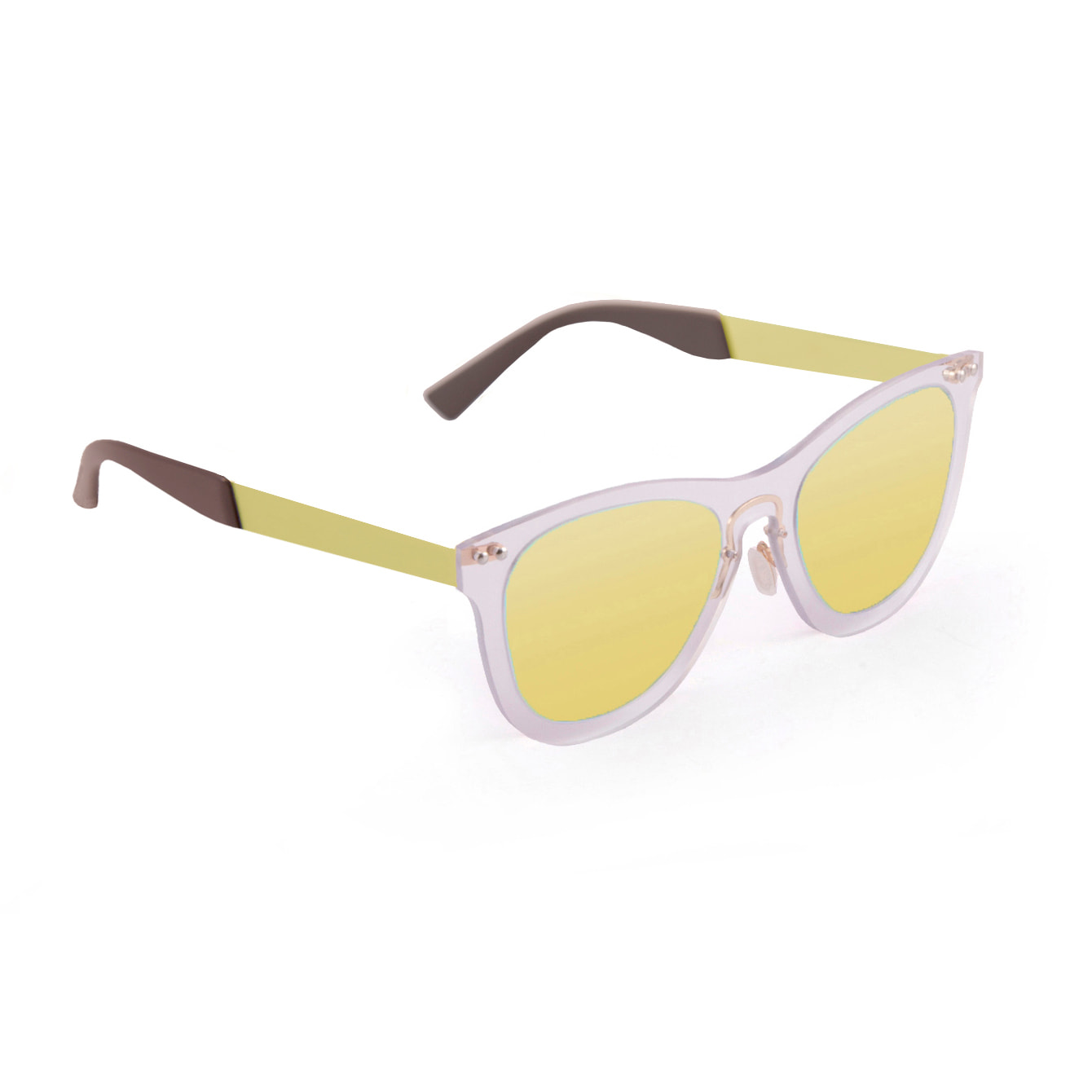 Gafas de sol OCEAN FLORENCIA - De espejo dorado con montura blanco transparente y patillas metálicas doradas