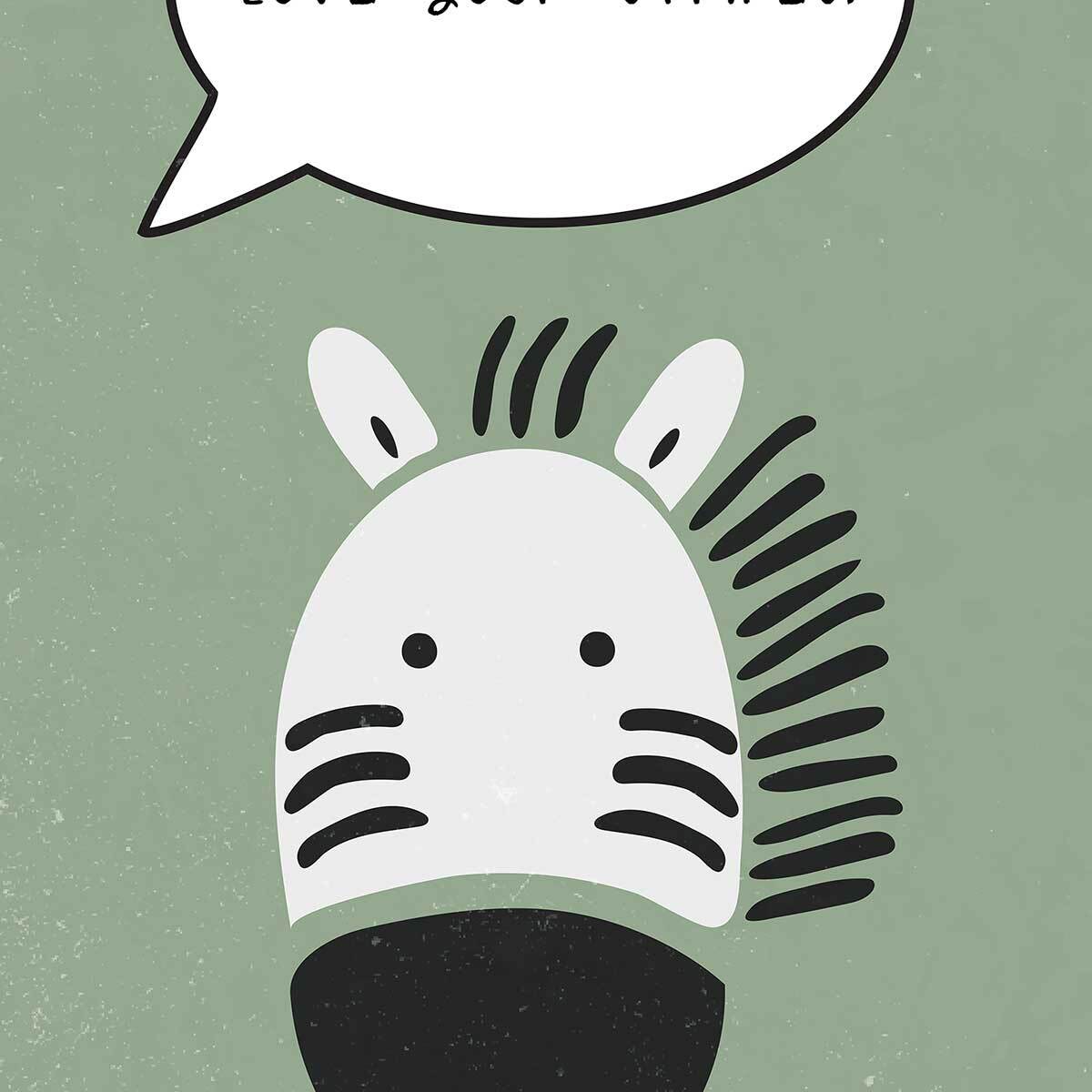 Affiche enfant zebre Affiche seule