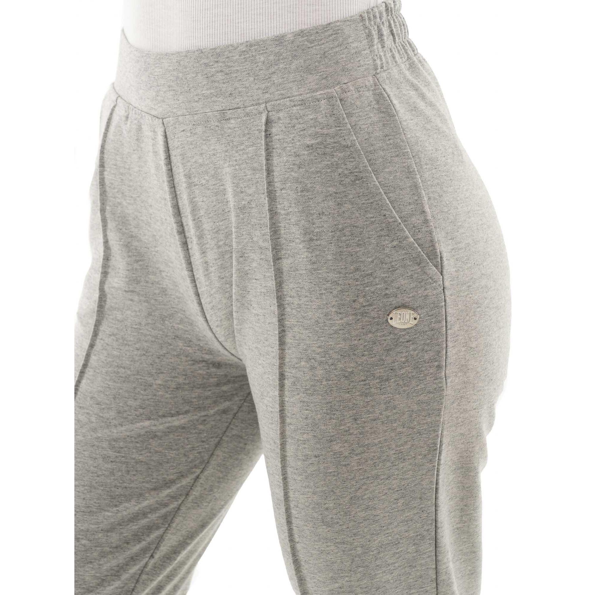 Pantaloni da donna in cotone non Felpeto con piega Leone Basic