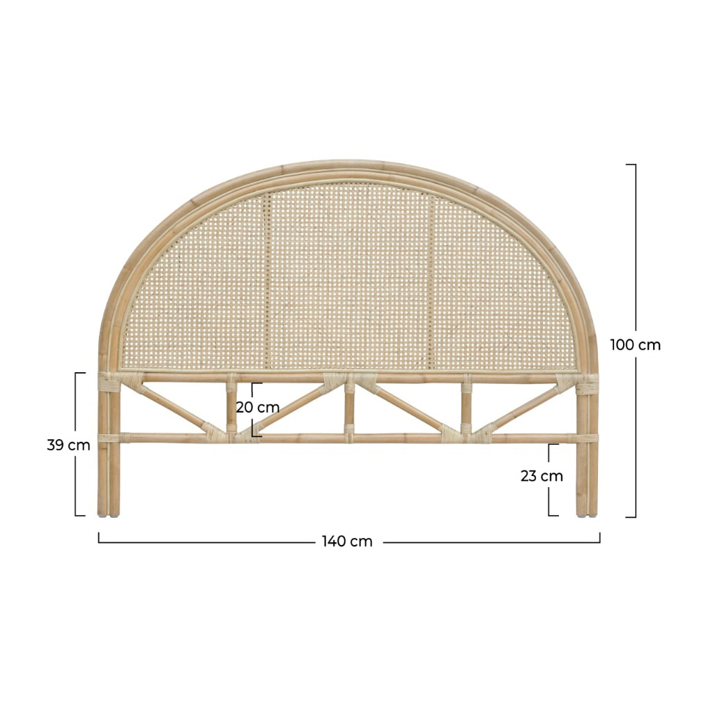 Tête de lit 140 cm en rotin et cannage - Madya