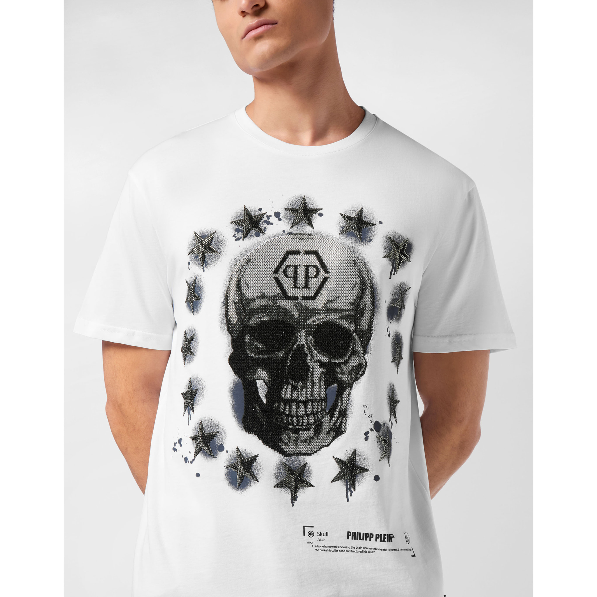 PHILIPP PLEIN Camiseta de cuello redondo y manga corta SKULL