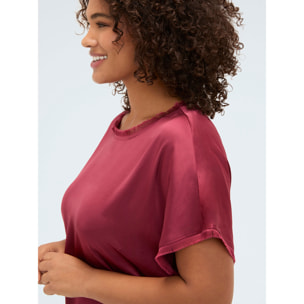 Fiorella Rubino - Top de raso con detalles deshilachados - Rojo