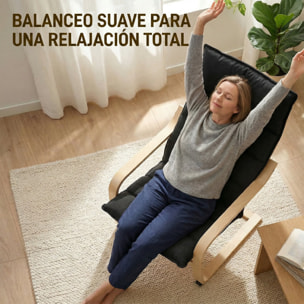 Sillón de Salón Moderno Butaca de Salón con Respaldo Alto Reposabrazos y Patas de Madera Tapizado en Terciopelo Butaca para Dormitorio Sala de Estar Negro