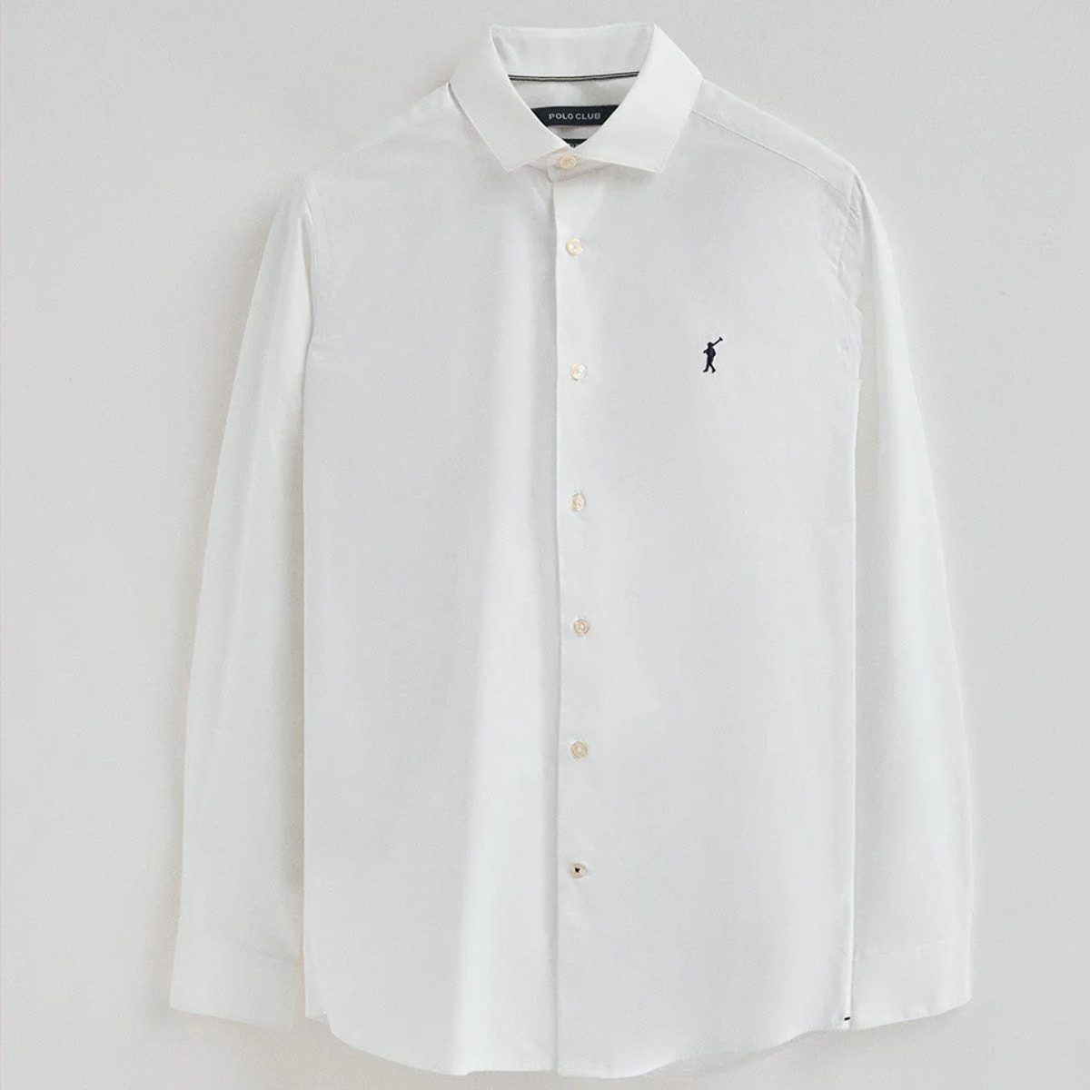 Pack uomo con tre camicie in bianco, blu marino e celeste in popeline e slim fit con logo Rigby Go