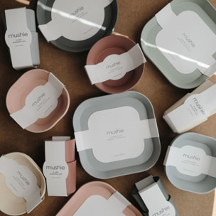 Mushie Pack Dos Platos Cuadrados Solid