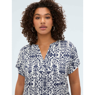 Fiorella Rubino - Vestido corto en viscosa con estampado - Azul