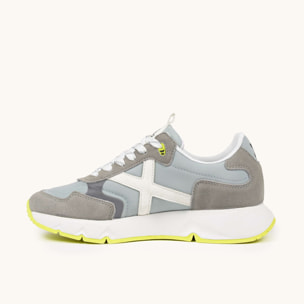 Zapatilla Deportiva Urbana Gris y Amarillo MUNICH MAMBA 08