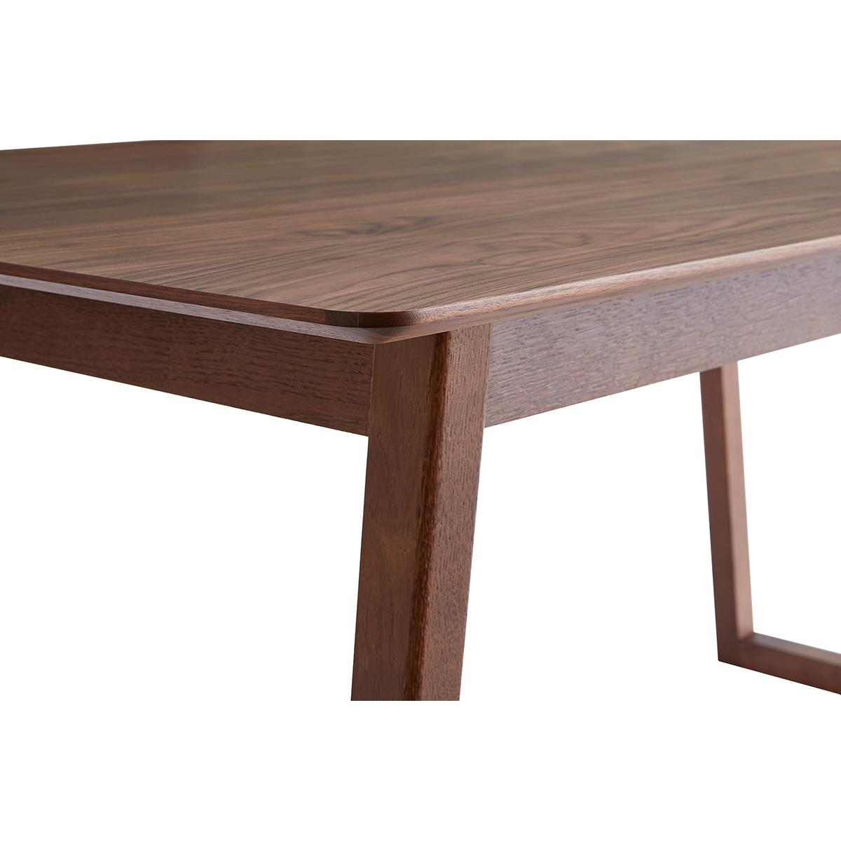 Table extensible rallonges intégrées rectangulaire en bois foncé noyer L160-240 cm LAHO
