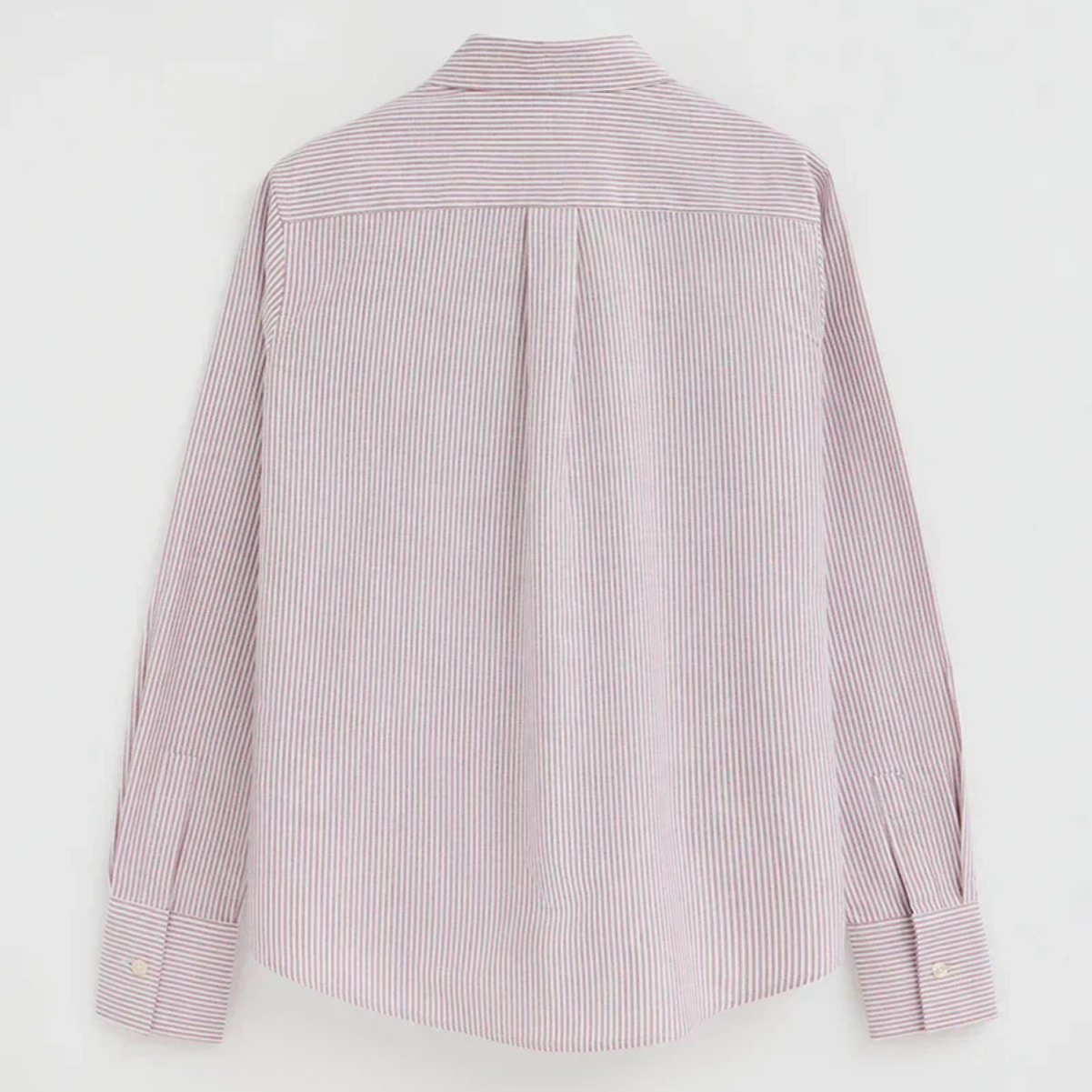 Camicia oxford a righe granata regular fit con ricamo Rigby Go