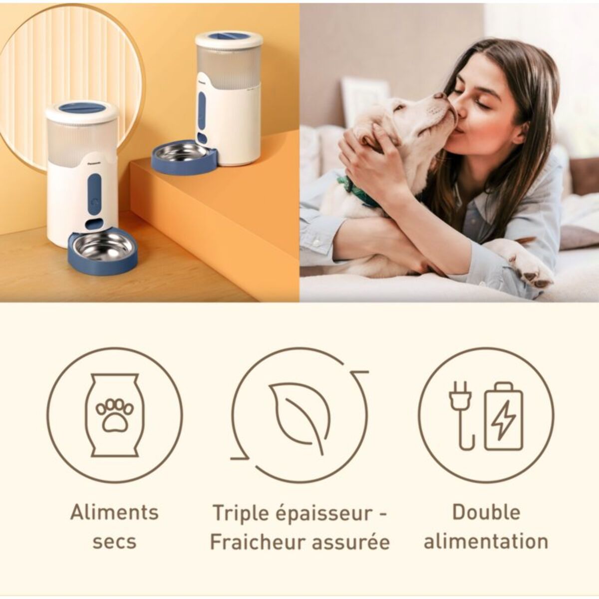 Distributeur de croquettes PANASONIC intelligent pour animaux CP-JNF01-W