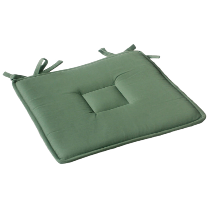 Galette plate unie avec passepoil et nouettes - Kaki