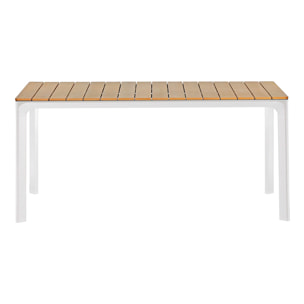 Tavolo da esterno in alluminio e polywood 180x100cm bianco Enna