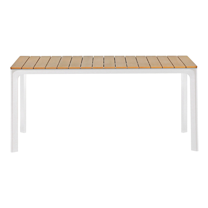 Tavolo da esterno in alluminio e polywood 180x100cm bianco Enna