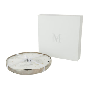 J-Line bougie parfumée M-Chic - Sugar Citrus - métal - argent - XL - 35H