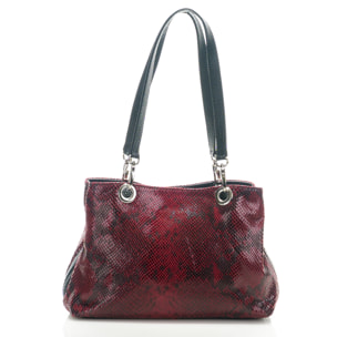 Borsa Donna in vera pelle Made in Italy colore Rosso dimensioni cm 30x27x12