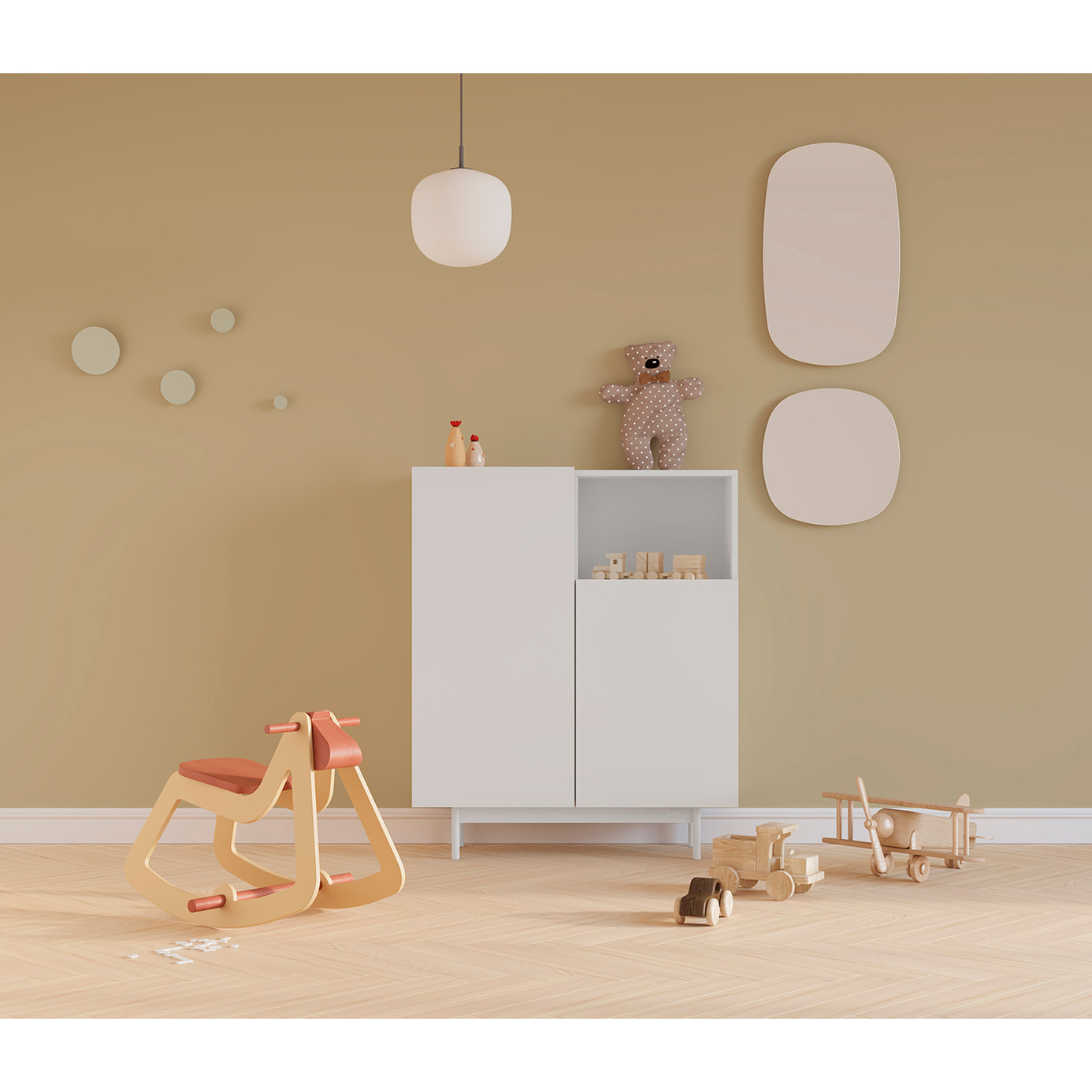Aparador 1 hueco Printed blanco 110x90x34 cm