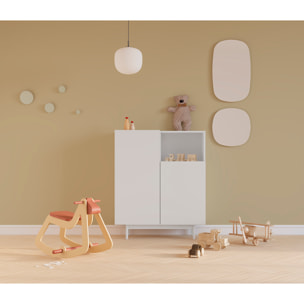 Aparador 1 hueco Printed blanco 110x90x34 cm