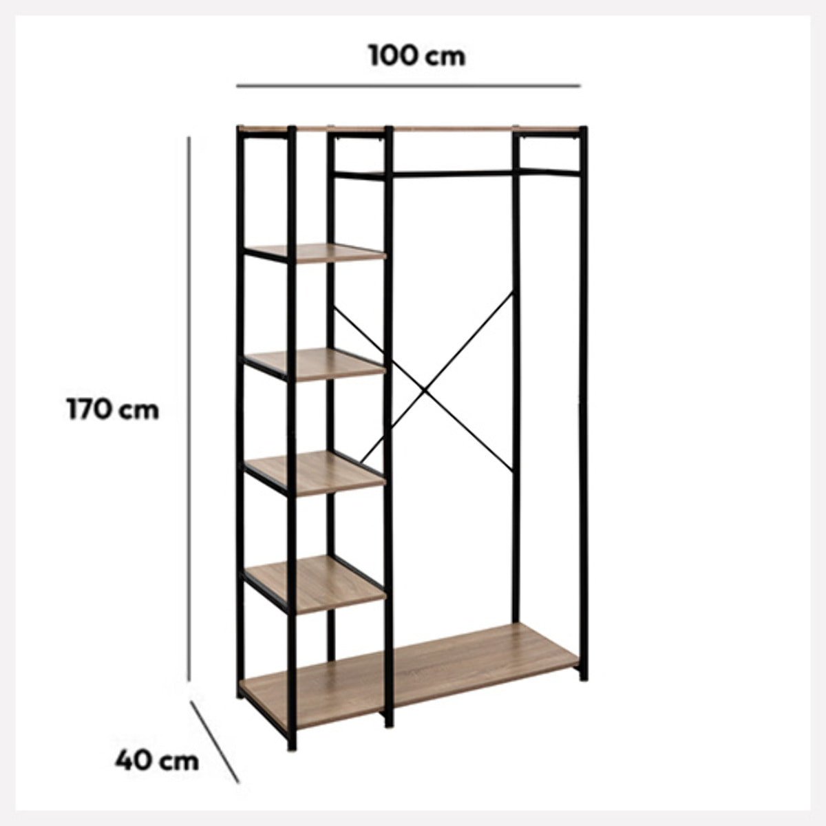 Penderie industrielle 5 étagères