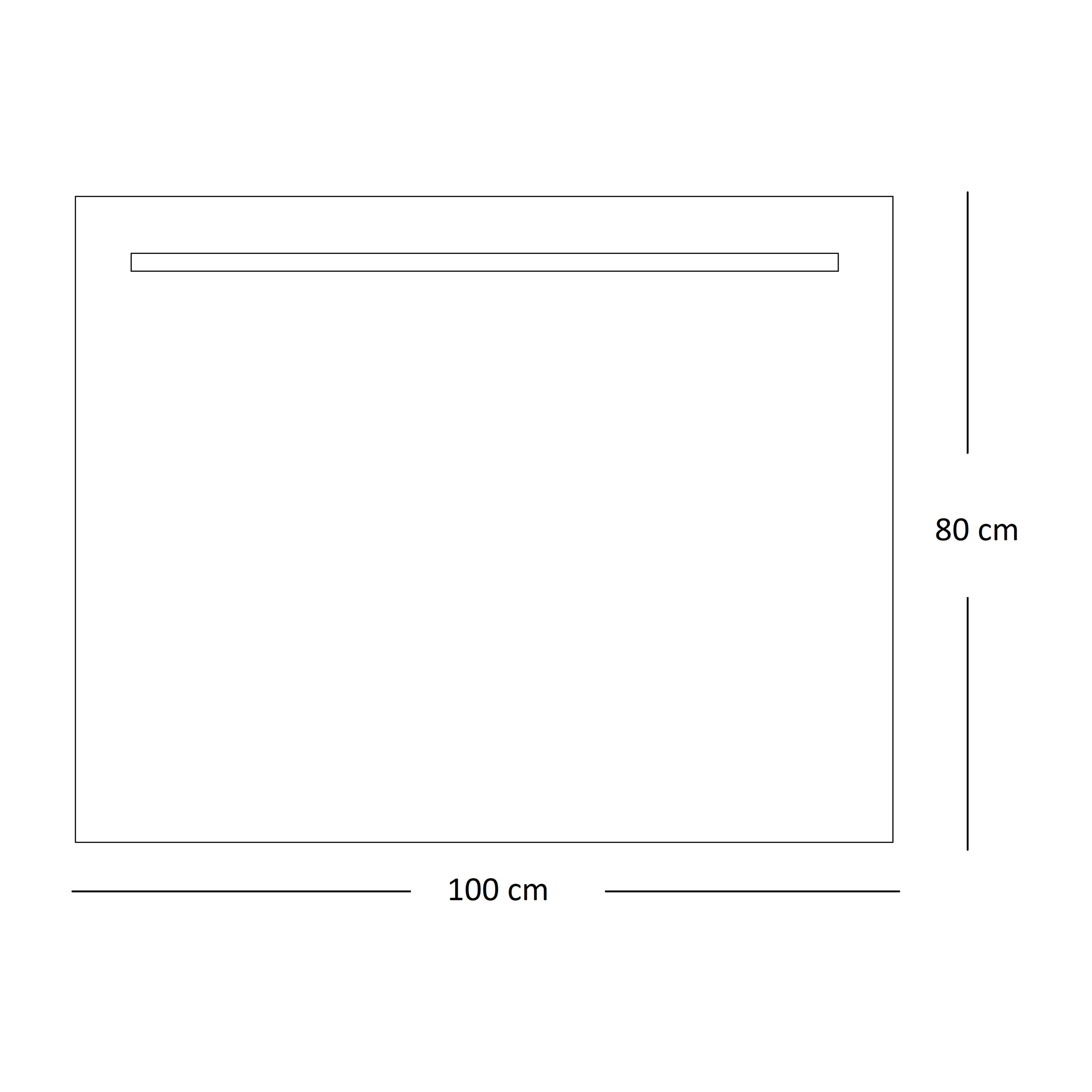 Miroir de salle de bain lumiére led horizontal Alday, 100x80cm