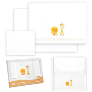Triptico Minicuna Leon Jirafa Pajarito Blanco