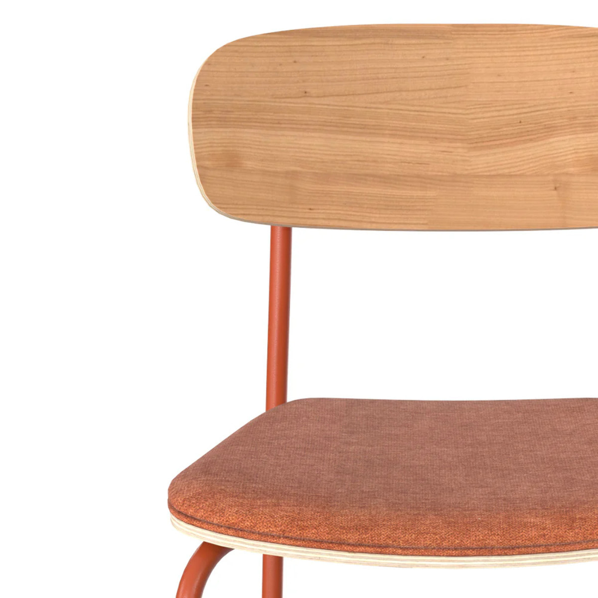 Lot de 2 chaises en bois clair et tissu terracotta - Alba