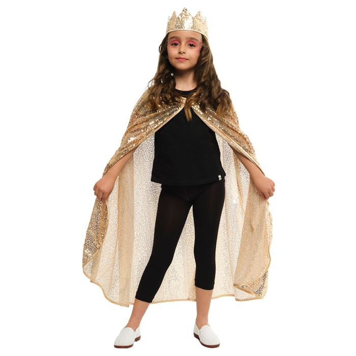 SET PRINCESA ORO ROSA BRILLANTE INF (CAPA+CORONA)