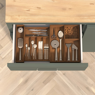 Organisateur de tiroir en bois - Marron Foncé