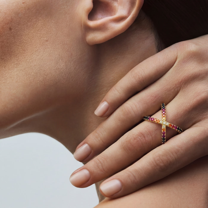 Anillo Zadra acabado oro amarillo 18k