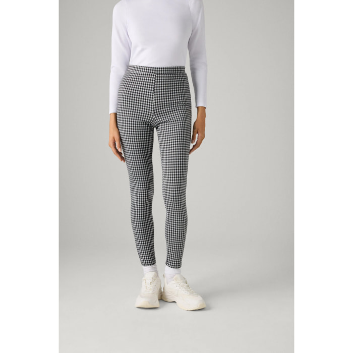Leggings da donna in jacquard con stampa a quadri vichy